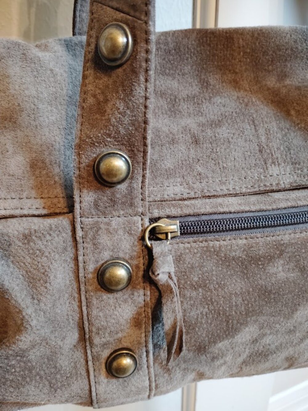 Wilsons Leather Studded Suede Bag - Picture 3 of 14